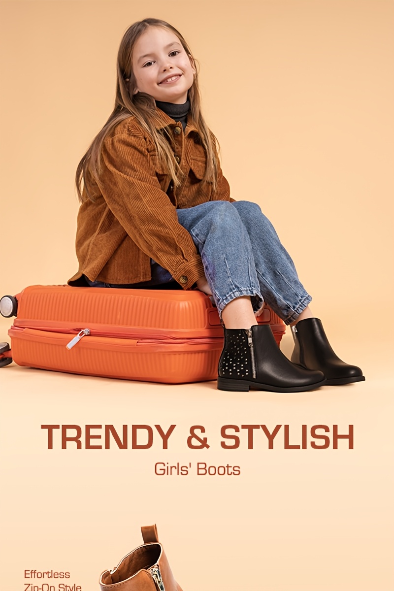 Girls tan ankle boots product view