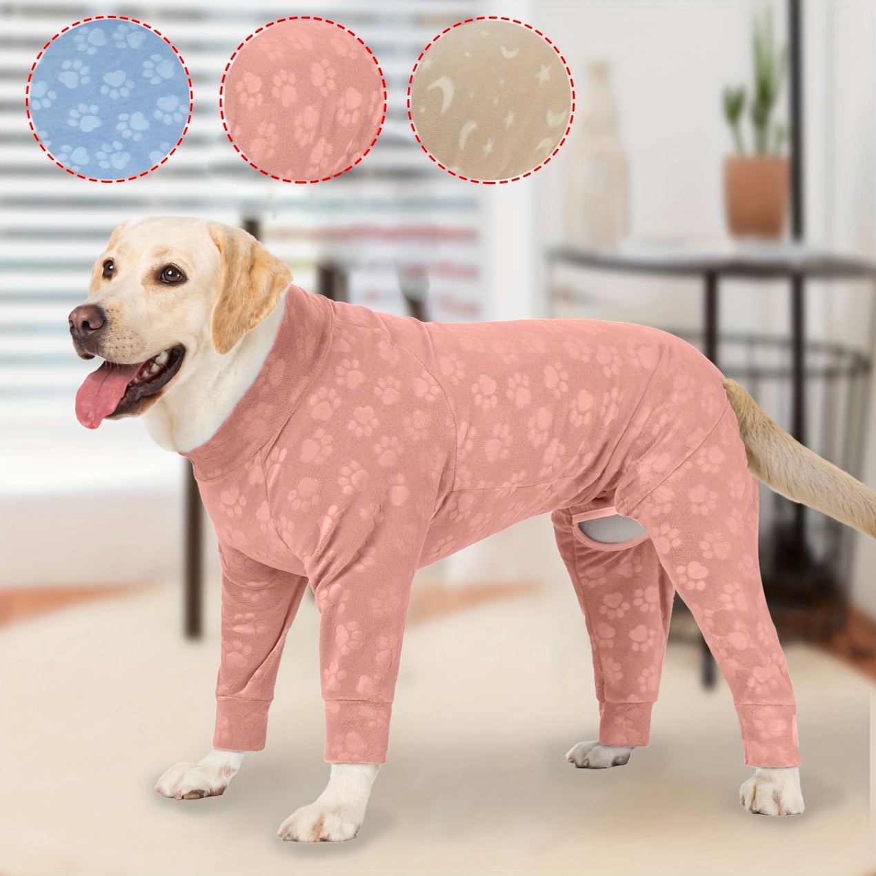 

Cozy Fleece Dog Sweater For Large Breeds - Winter Pet Jumpsuit, Machine Washable, Ideal For Golden Retrievers & Labradors