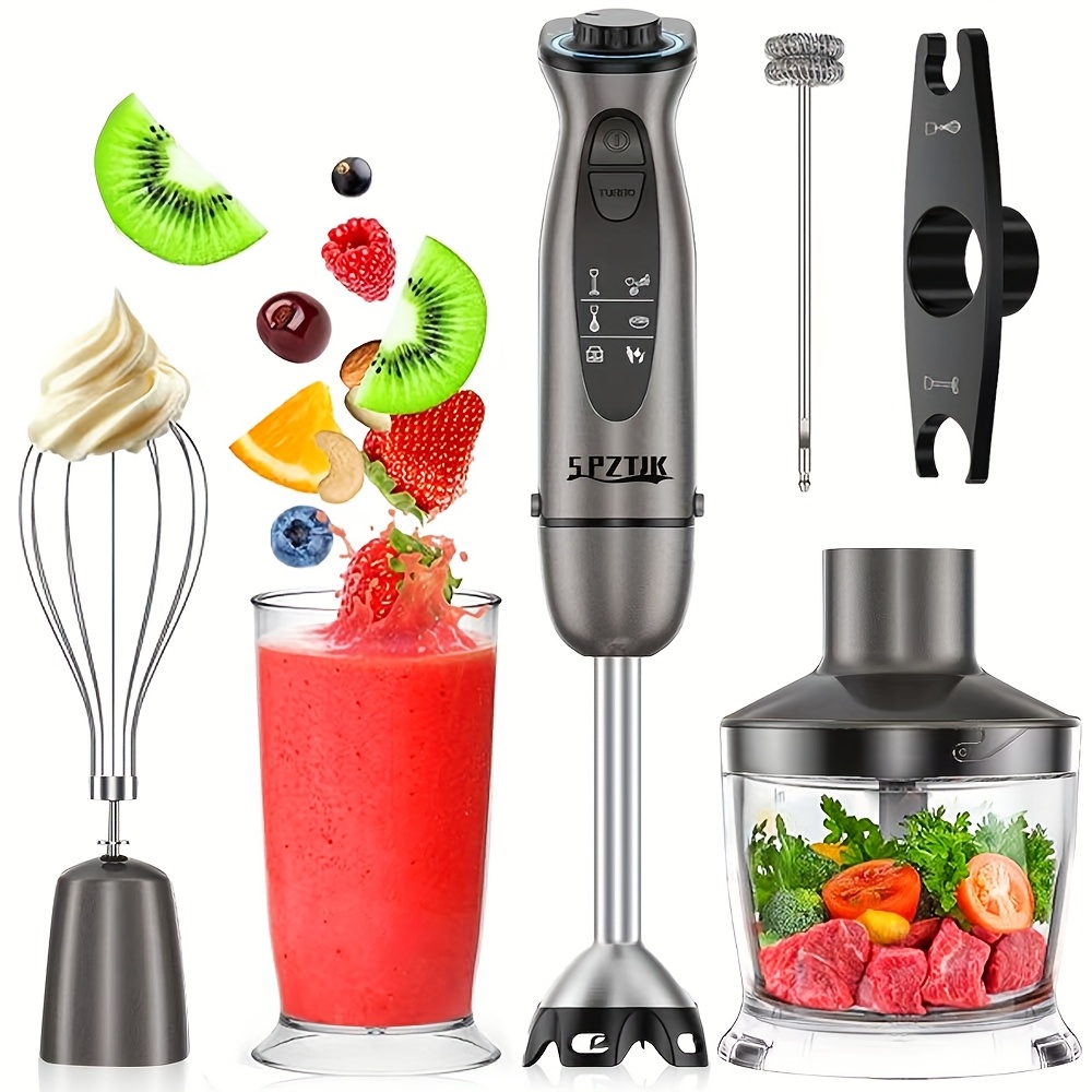 TEMU 4-in-1 Hand Blender, Multi-functional Powerful Electric Food Blender Mixer Stick, Hand Blender, , Whisk, Quick,
