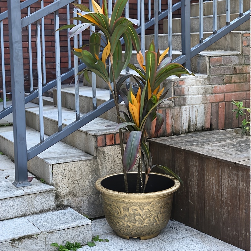 US-* - 20 Inch/1pc Resin Planter with Drainage Holes, Thickened Durable * *  Flower Pot for Trees * Flowers Ideal Outdoor Garden Indoor Decor