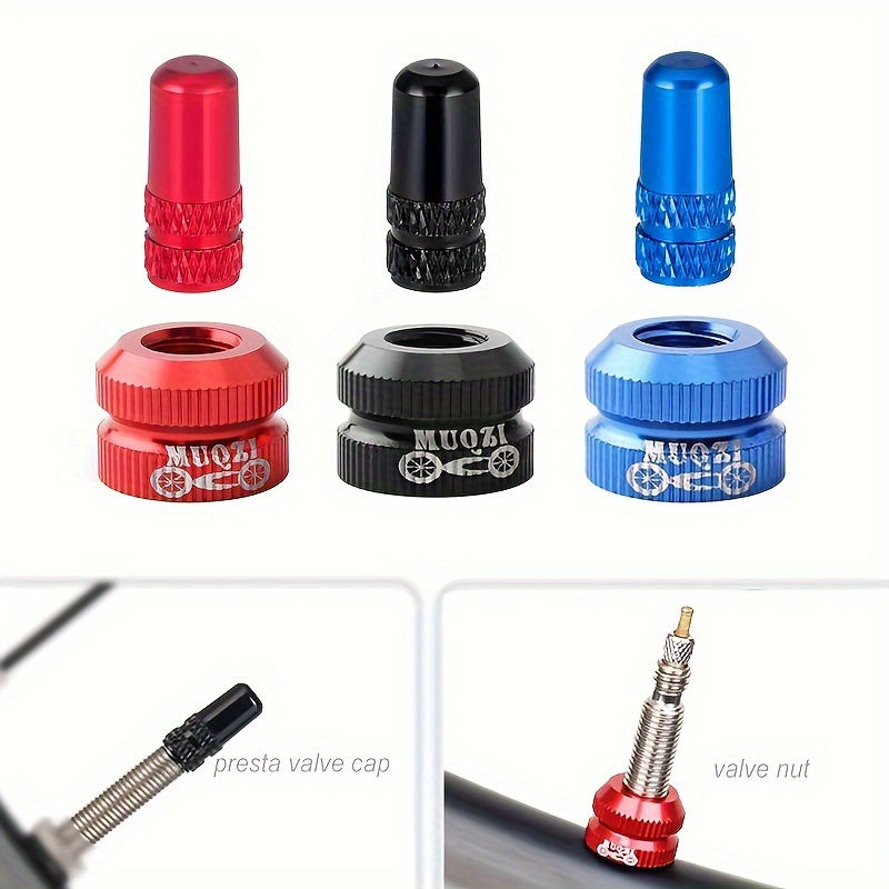 

Aluminum Alloy Bike Valve Caps Set - Anti-slip, Dustproof Tire Valve Covers For Mountain & Road Bikes, French Valve Stems