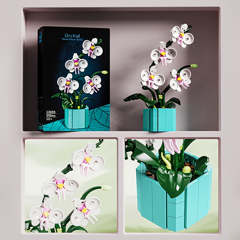 flower potted building blocks vase featuring orchids - Temu Belgium