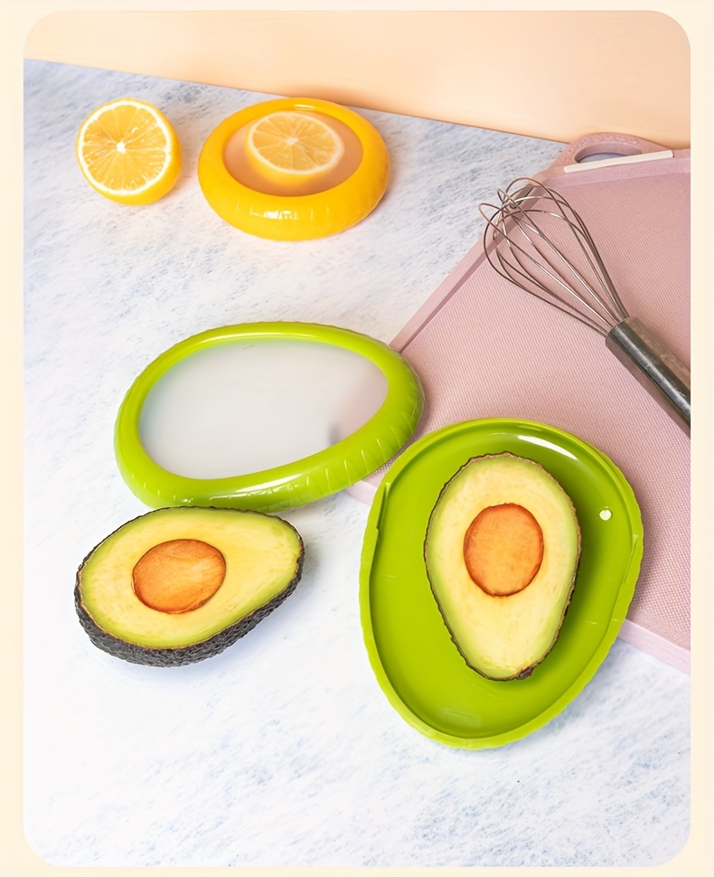 avocado cooler for refrigerator set of 4 silicone food coolers ideal for avocado tomato lemon and potato details 3