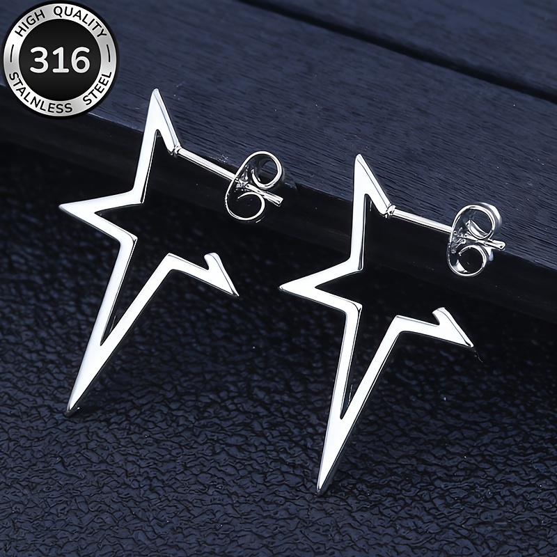 E-shop Hochwertige, hypoallergene 316 Edelstahl Ohrringe mit unregelmäßigem -Design, Retro-Eleganz, 18K vergoldenet, Anti-Fading, einfach und elegant,