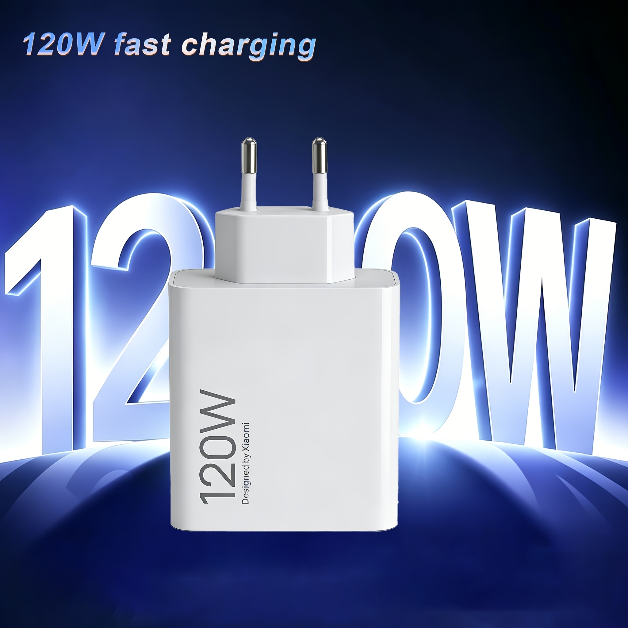 TEMU Xiaomi 120w Fast Charging Wall Charger, Compact Usb-c Pd Power Adapter, Compatible With Iphone, , Ipad, Laptop & All Type-, Portable Charging