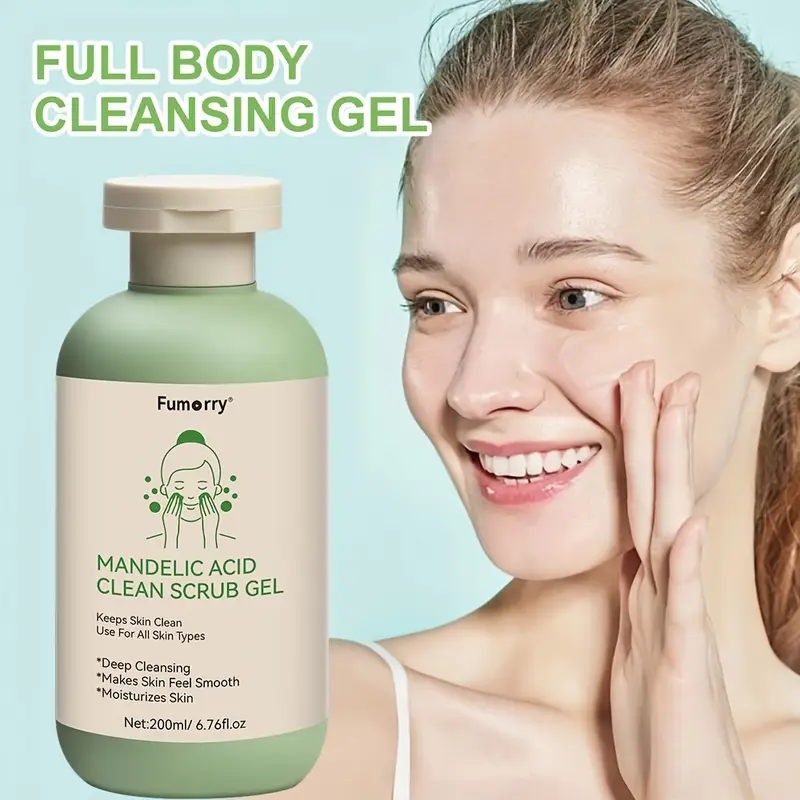 gel de curățare cu acid mandelic bej deschis, conține aloe, și mușețel, gel exfoliant pentru față și corp, hidratant profund - 7.05oz-capacitate mare Detaliile articolului 0