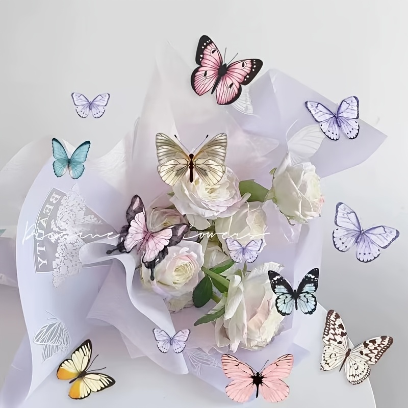 

16-pack Pvc 3d Watercolor Butterflies, Realistic Decorative Butterflies, No Power Needed, Featherless For Wedding, Valentine's Day, Party, Classroom Decor