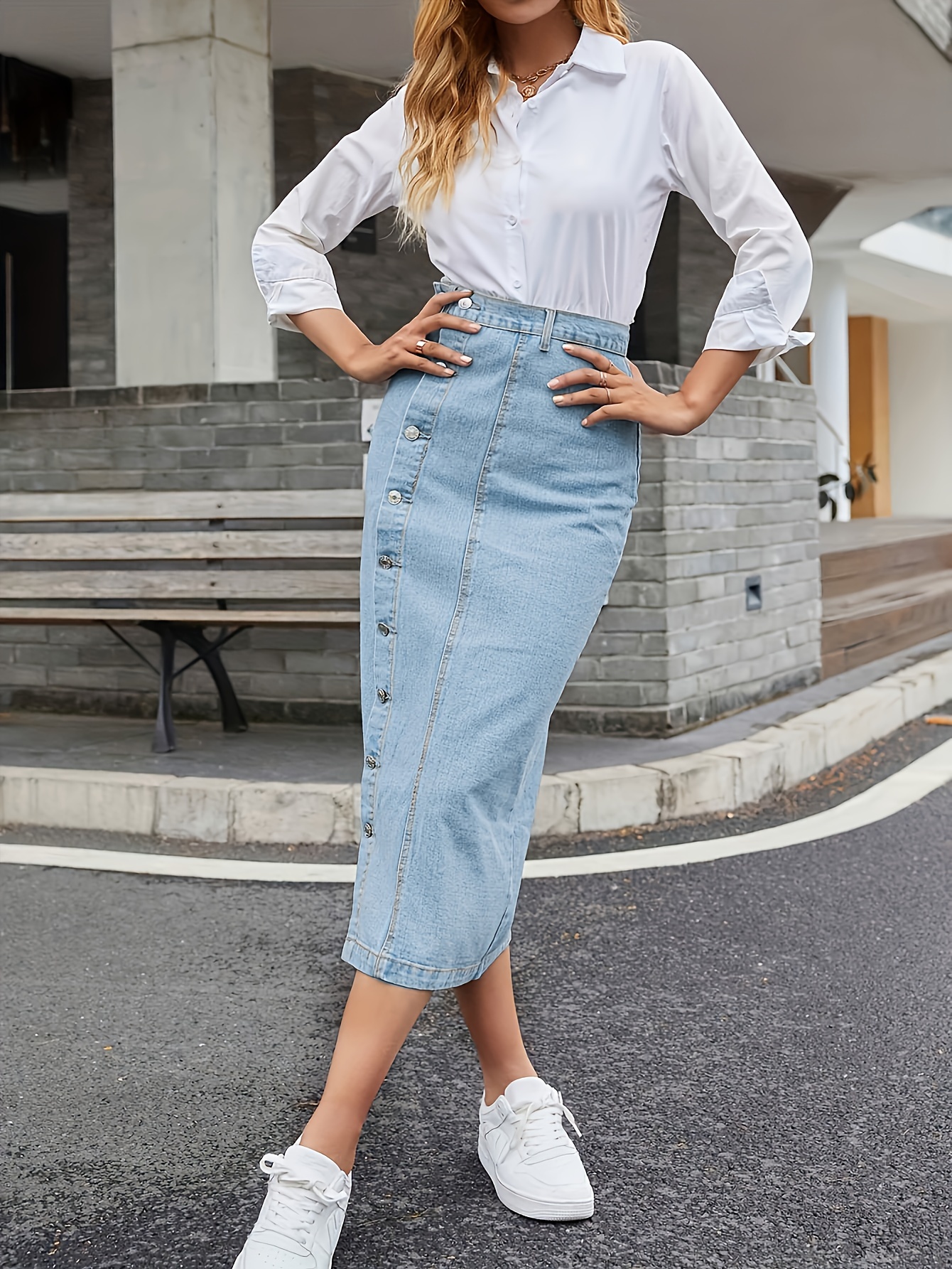 【BAON】Kamini Denim Long Skirt Ramunė Piekautaitė
