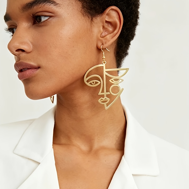 E-shop 1 Paar neue kreative künstlerische Porträt-Mode-Gesichtslinien-Ohrringe für Damen, , Party, , Vier-Jahreszeiten-Schmuck, Geschenk für Sie