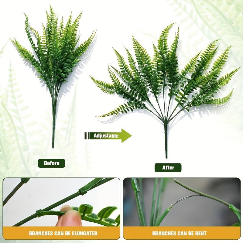 Uv resistant Artificial Boston Ferns Set Faux Greenery Stems - Temu