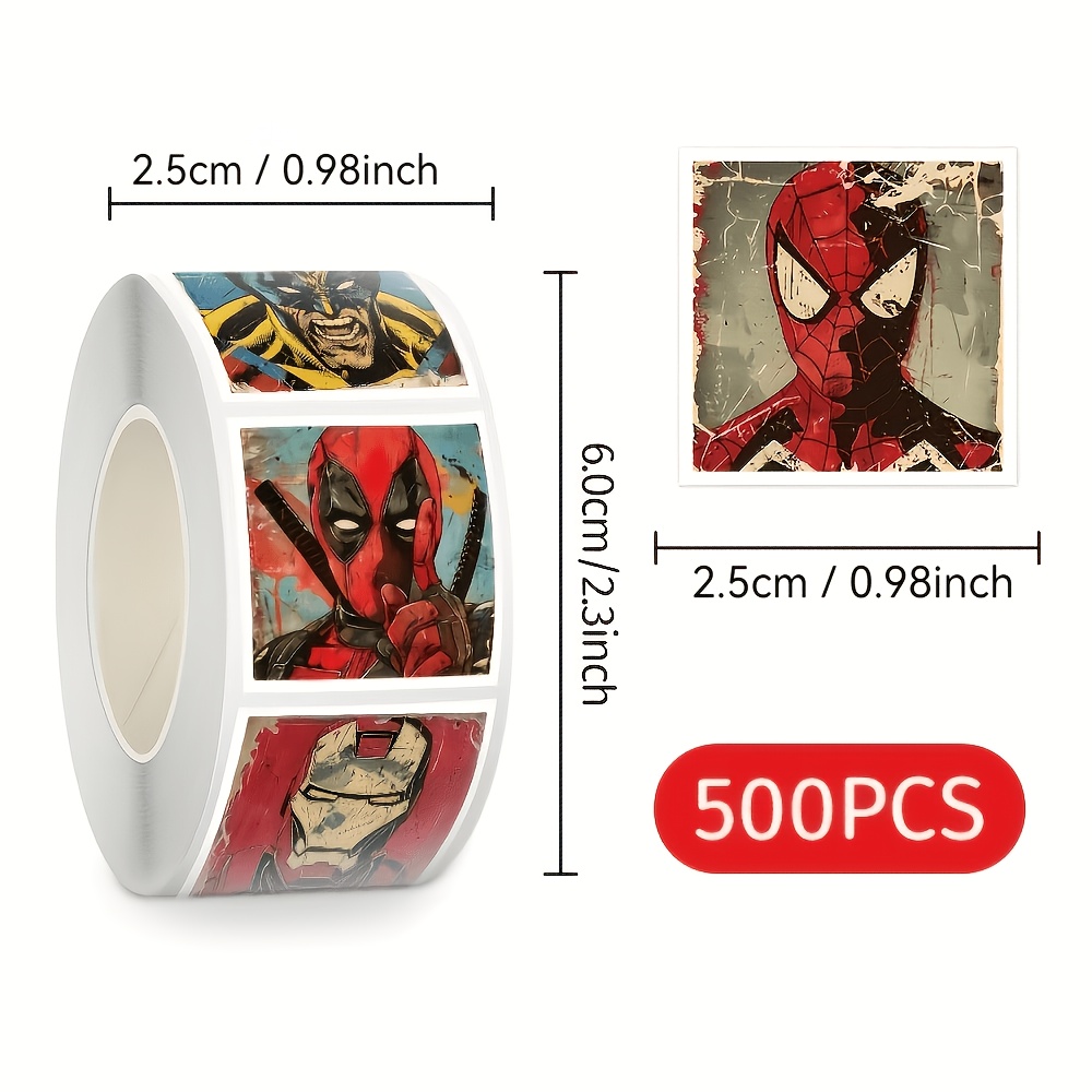 E-shop 500 Stück Marvel -Man Themen Siegel und Aufkleber, Cartoon Muster Design, Notebook Dekorationsaufkleber, Umschläge, Geschenktüten