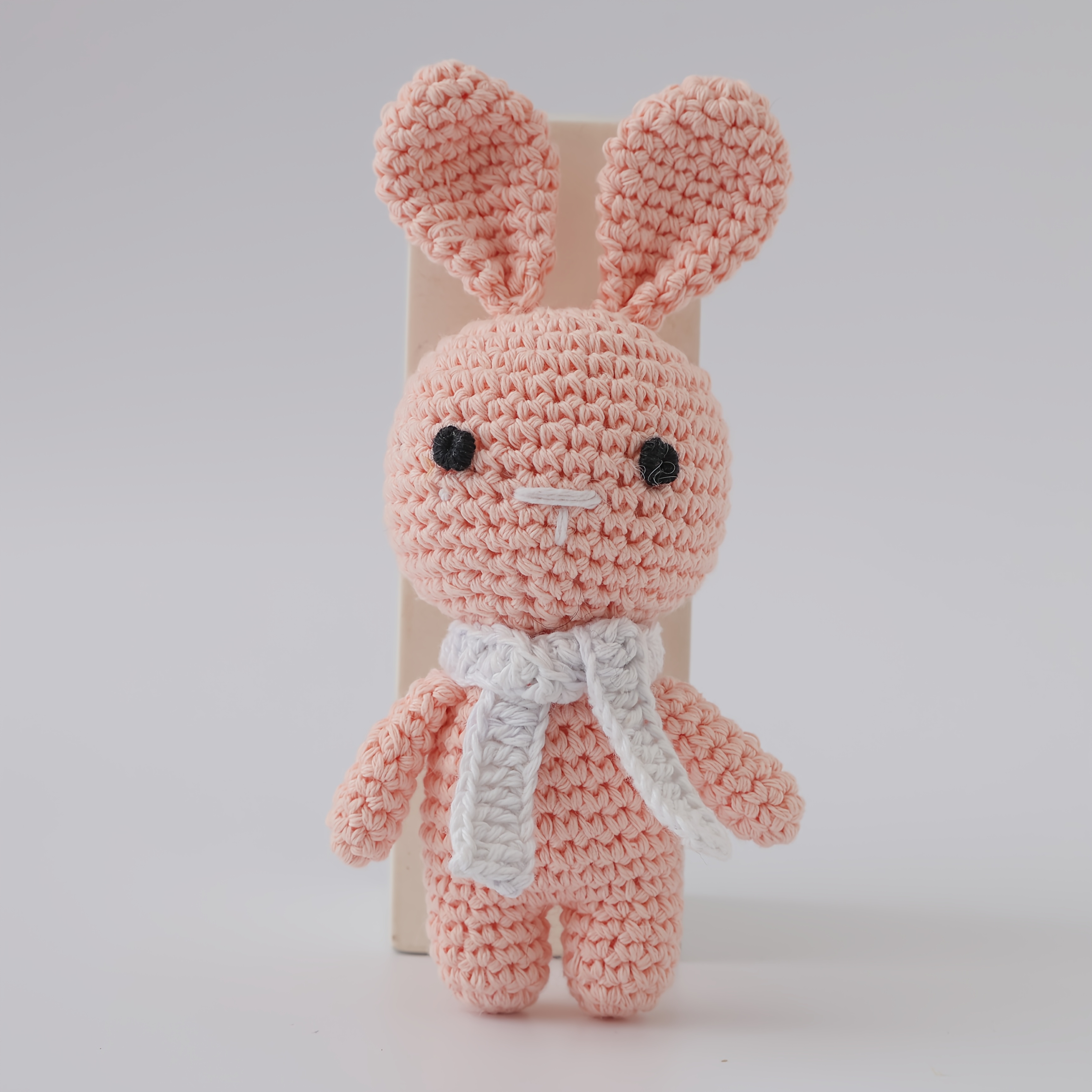 Hand-Knitted Scarf Rabbit Rattle Toy, Soft and Detailed