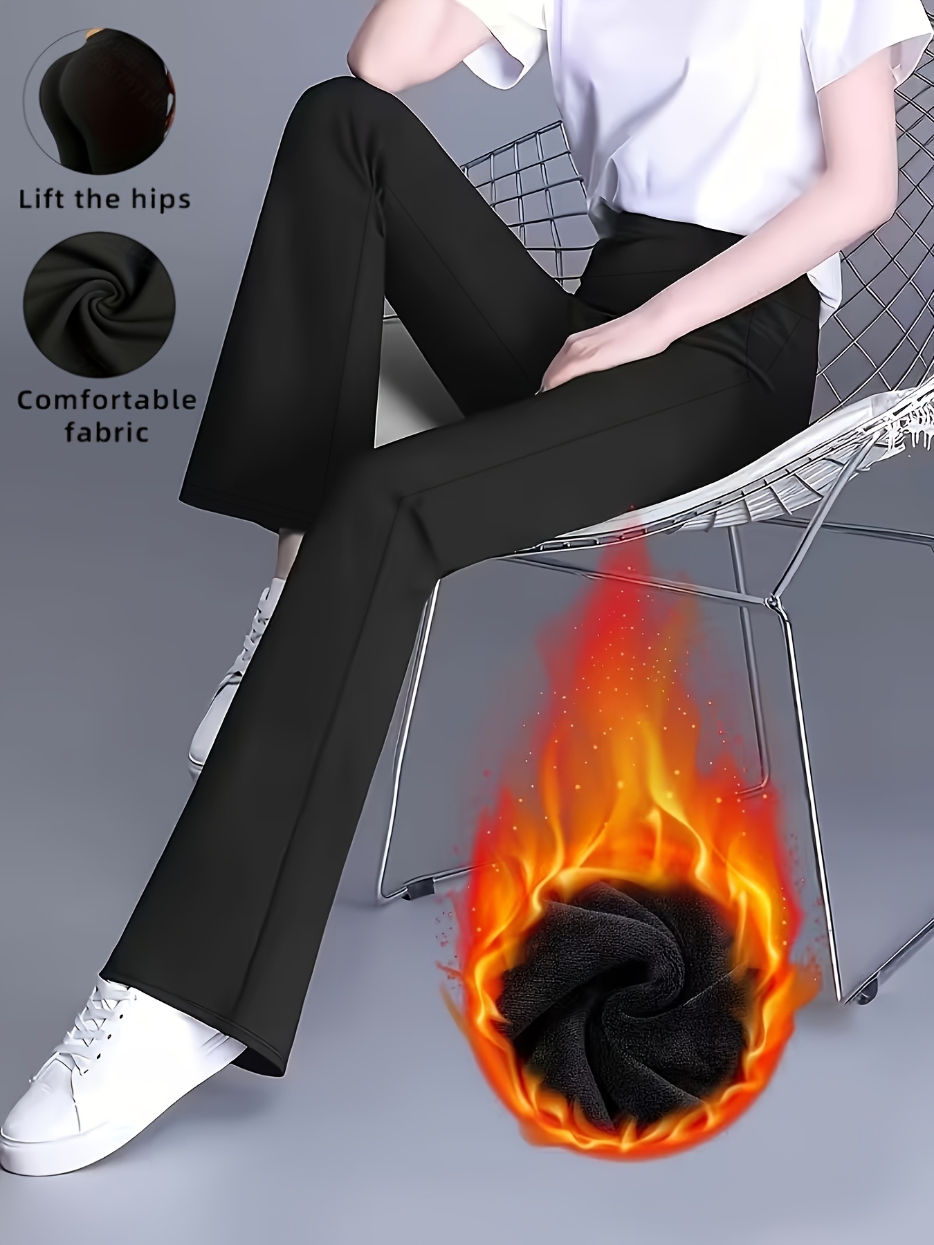 autumn winter pocket flare pants thickened flare pants autumn winter pants pants thickened pants