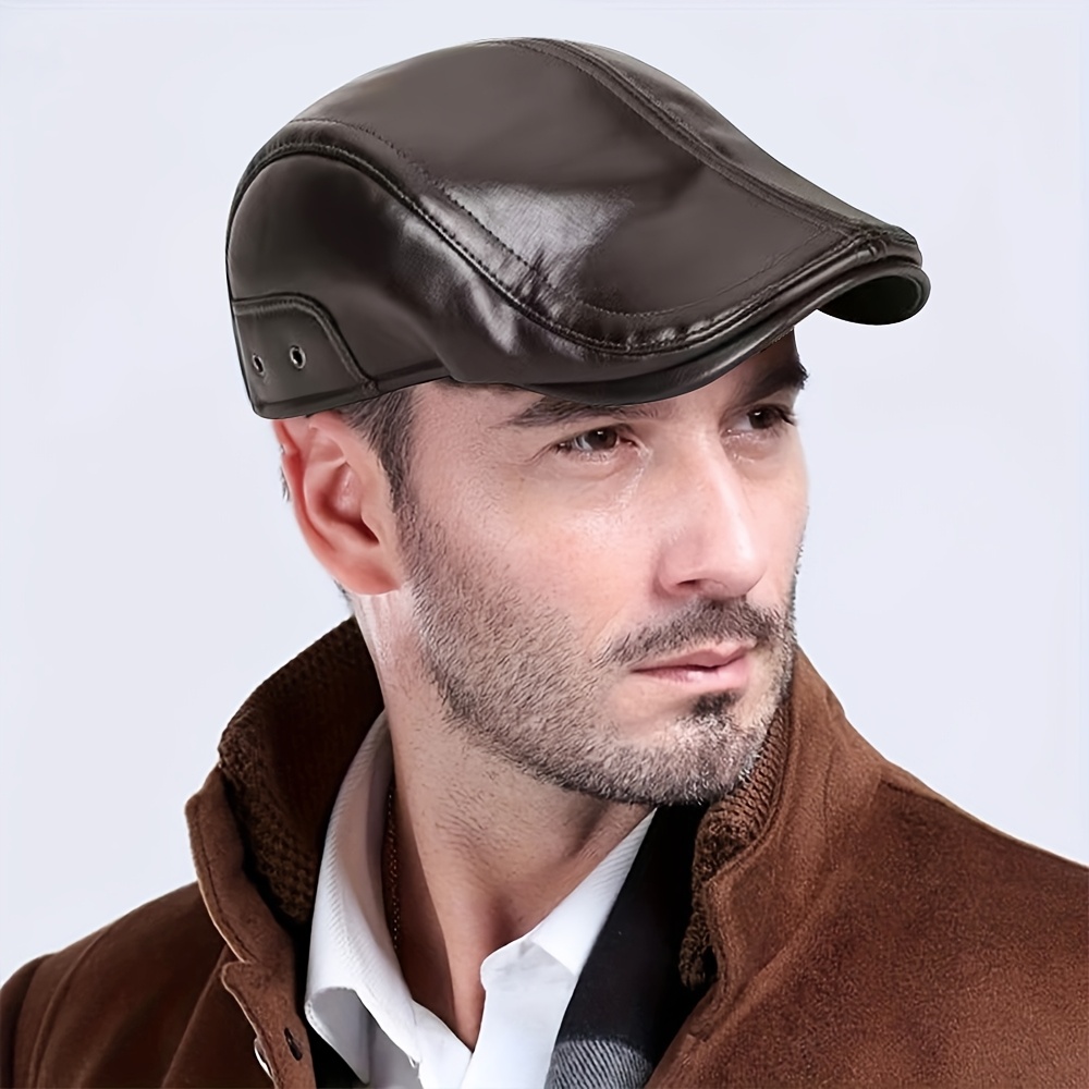 

A Stylish Newsboy Cap For Men, , Suitable For Driving, Hunting, And Fishing. Hand Washable And Made From Pu Coated Woven Polyester Fiber, Offering A Bit Of Stretch.