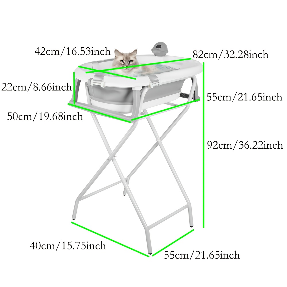 Image of Large Bathtub With A Stand, Suitable For Dogs And Cats, Ideal For Commercial And Home Use, Space- Design, Dimensions 40x55x92cm, In Gray Color