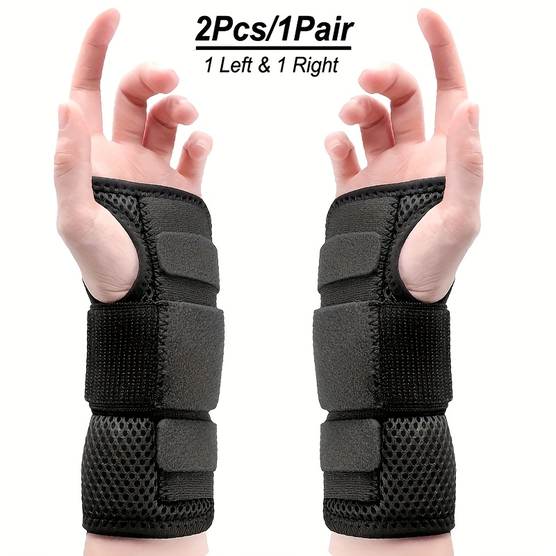 Image of Pair Of Wrist Supports Featuring 3 Adjustable Straps, Suitable For All Genders, Includes 1 For The Left Wrist And Another For The Right
