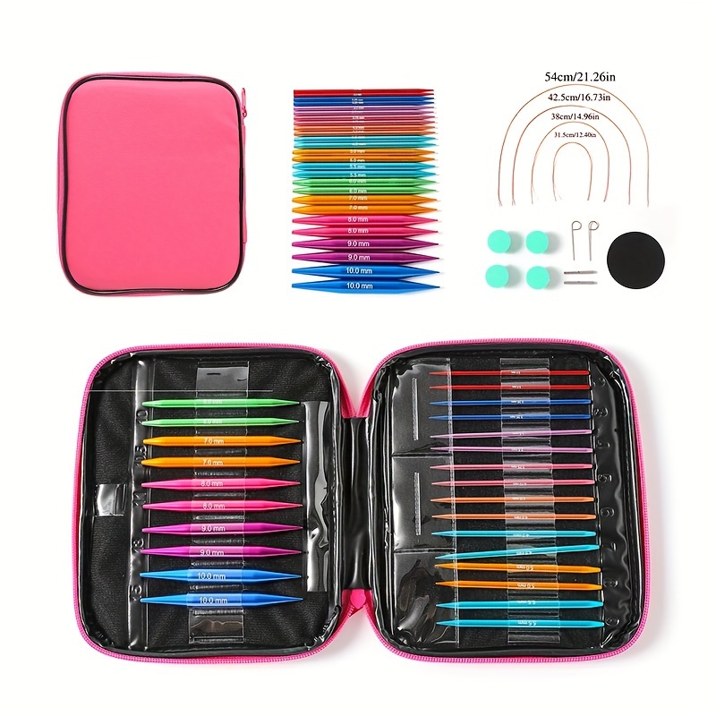 

Colorful Knitting Needle Set With 39 Pieces: Includes 13 Sets Of Interchangeable Cords And Removable Circular Needles - Suitable For All Seasons