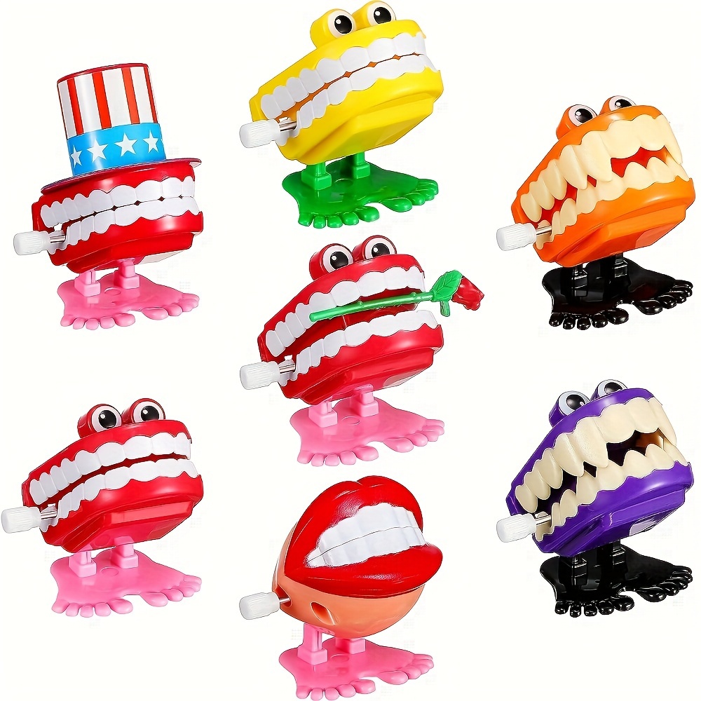 

7pcs Chattering Walking , Joke Novelty , Assorted , Plastic, Halloween , Desktop Decoration, Christmas Ornaments