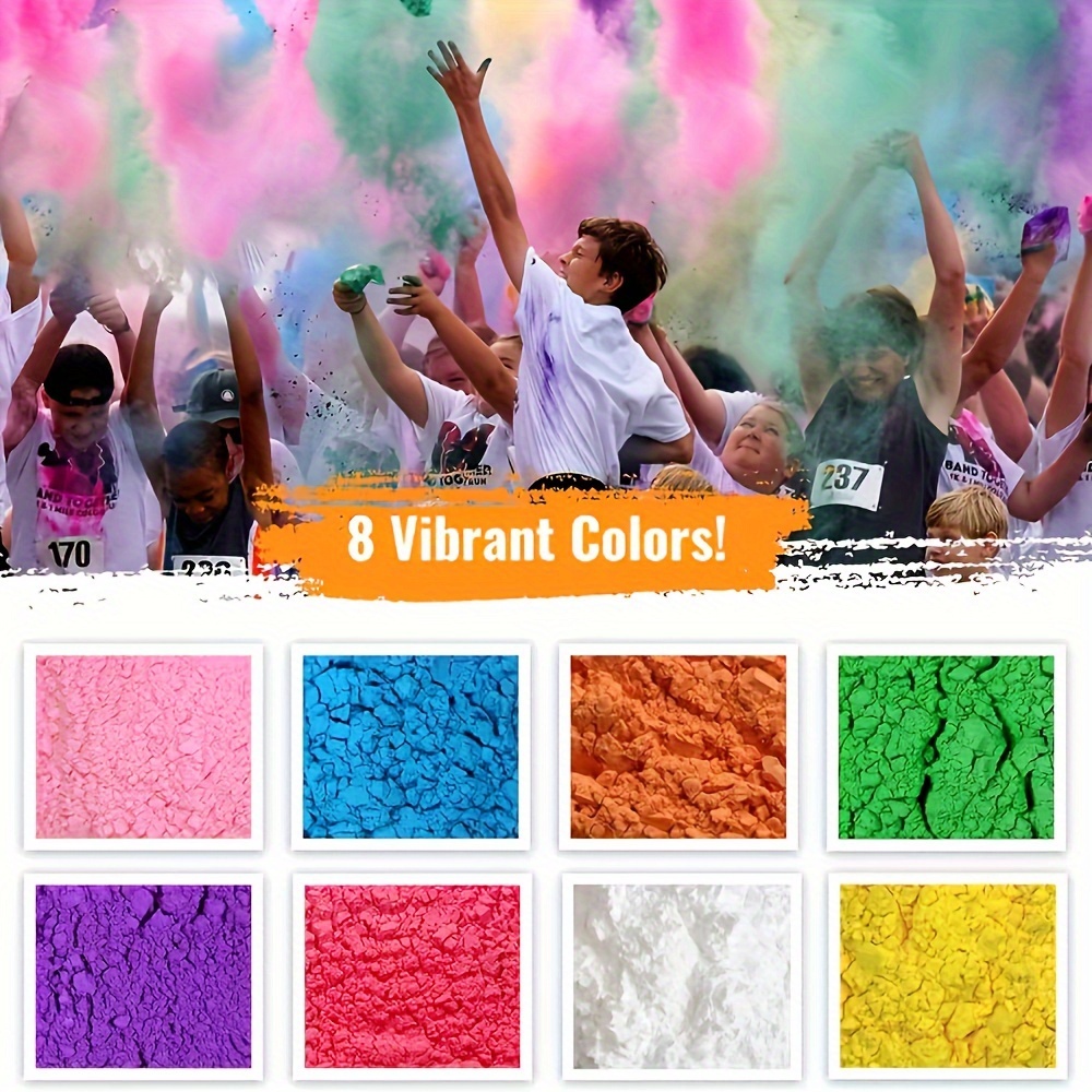 

Colorful Cornstarch Rainbow Powder Set For Diy Paintballs - 100g (3.52oz) Bag, Perfect For Festivals & Parties - Available In Orange, White, Pink, Purple, Red, Green, Blue, Yellow