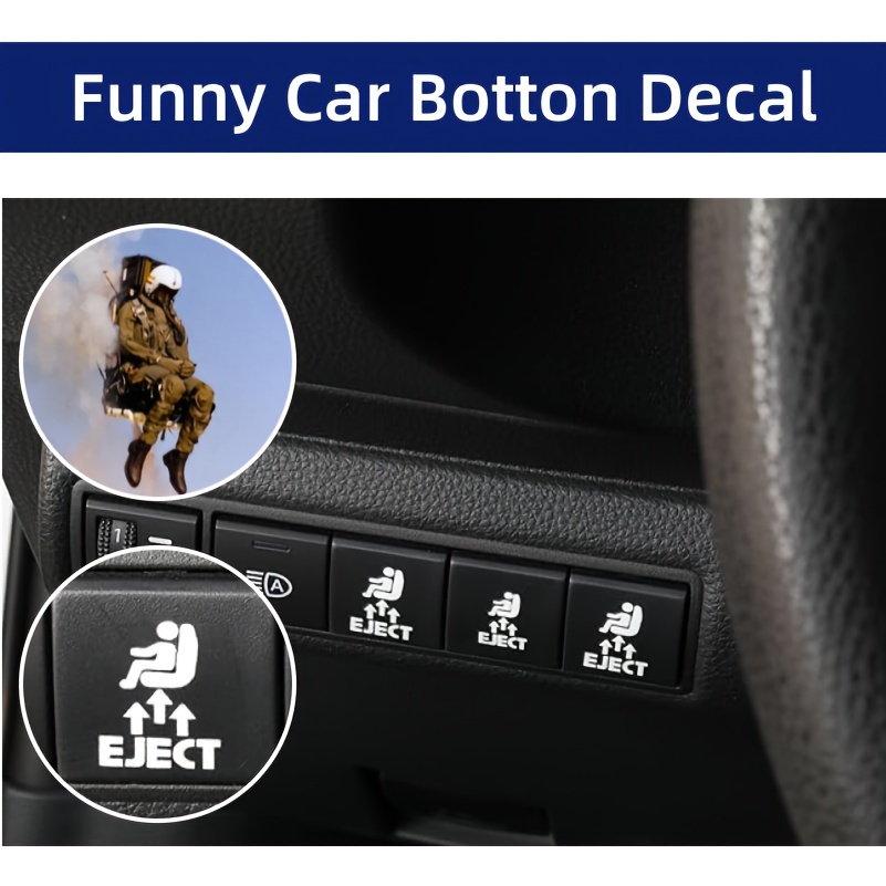 

4-piece Hilarious 'eject' Button Vinyl Decals - Fit For All Cars, Adds Humor To Your Ride
