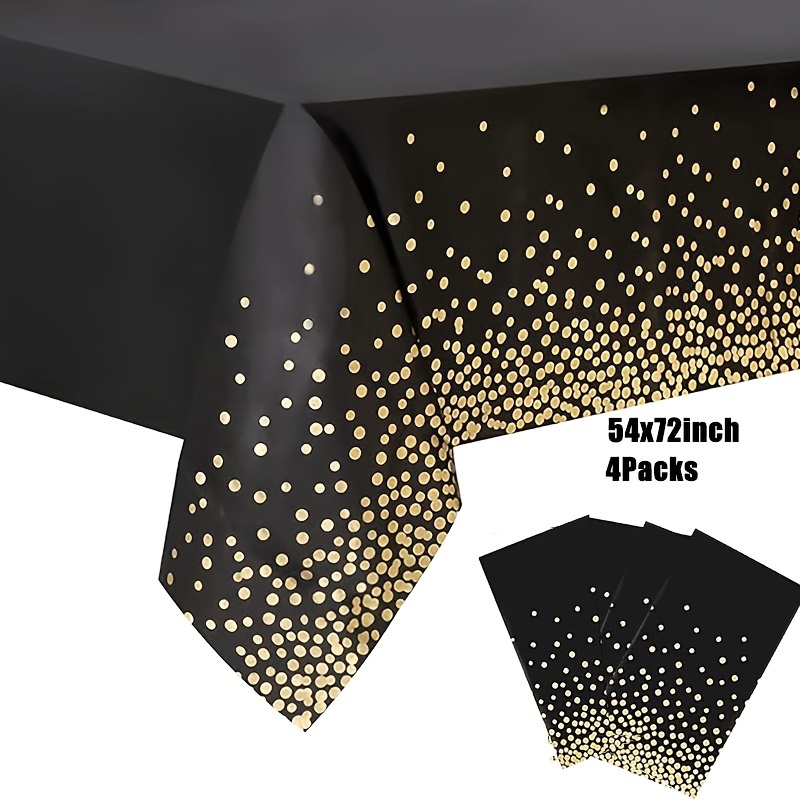 TEMU 4 Packaging Polka Dot Plastic Tablecloth, Wedding Decorations, Summer Decoration, Decor For Outside, Decor, 54 Inch X72 Inch Rectangular