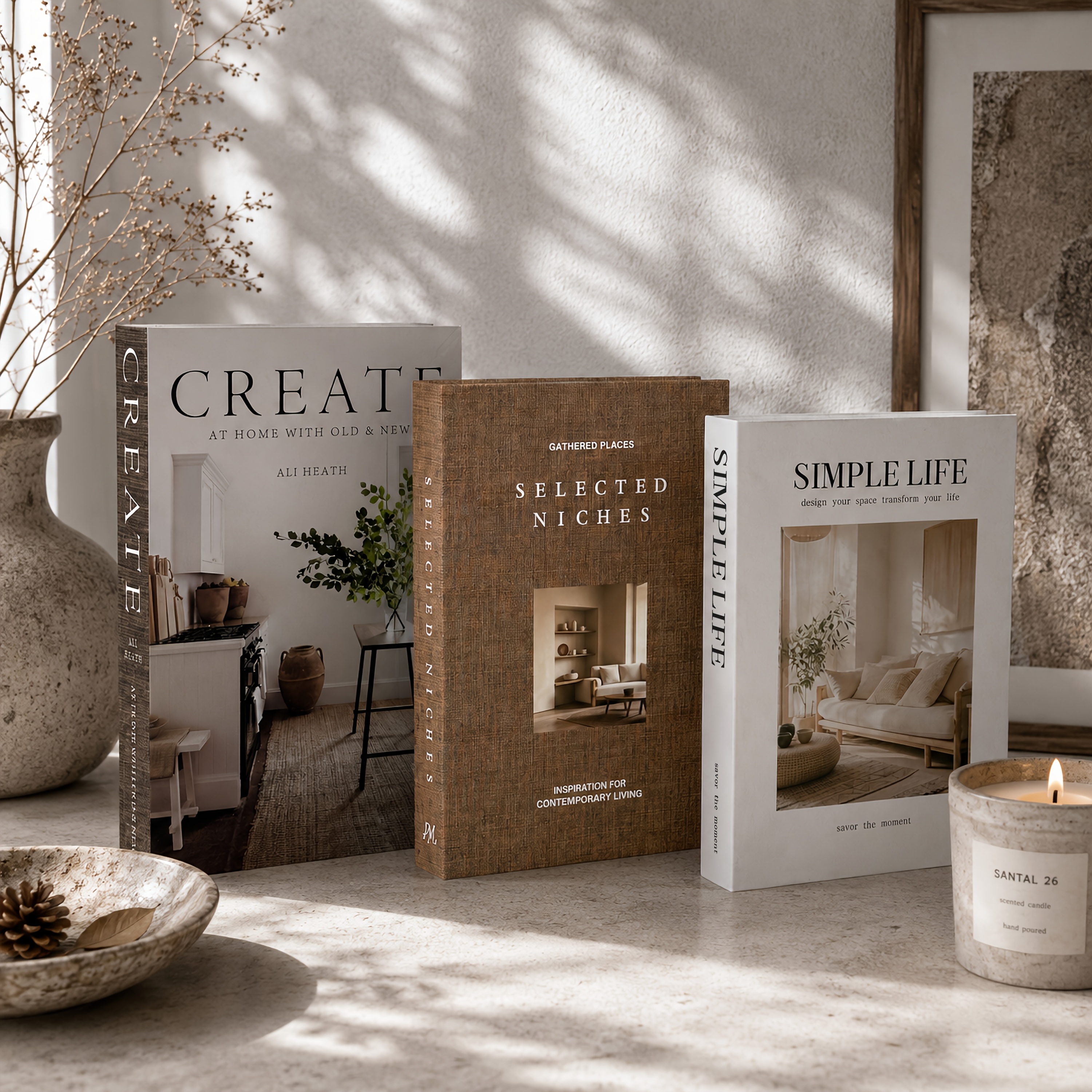TEMU 3pcs Decorative Book Set, Made Of Paper With Realistic Fake Pages. Suitable For Placement On Living Room Coffee Tables, Bookcases And Fireplace