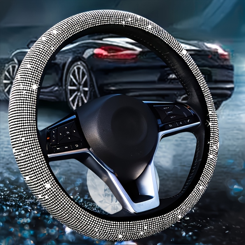 

1pc Car Steering Wheel Cover With Diamond Without , Full Of Diamonds For All , Multiple Styles For Car