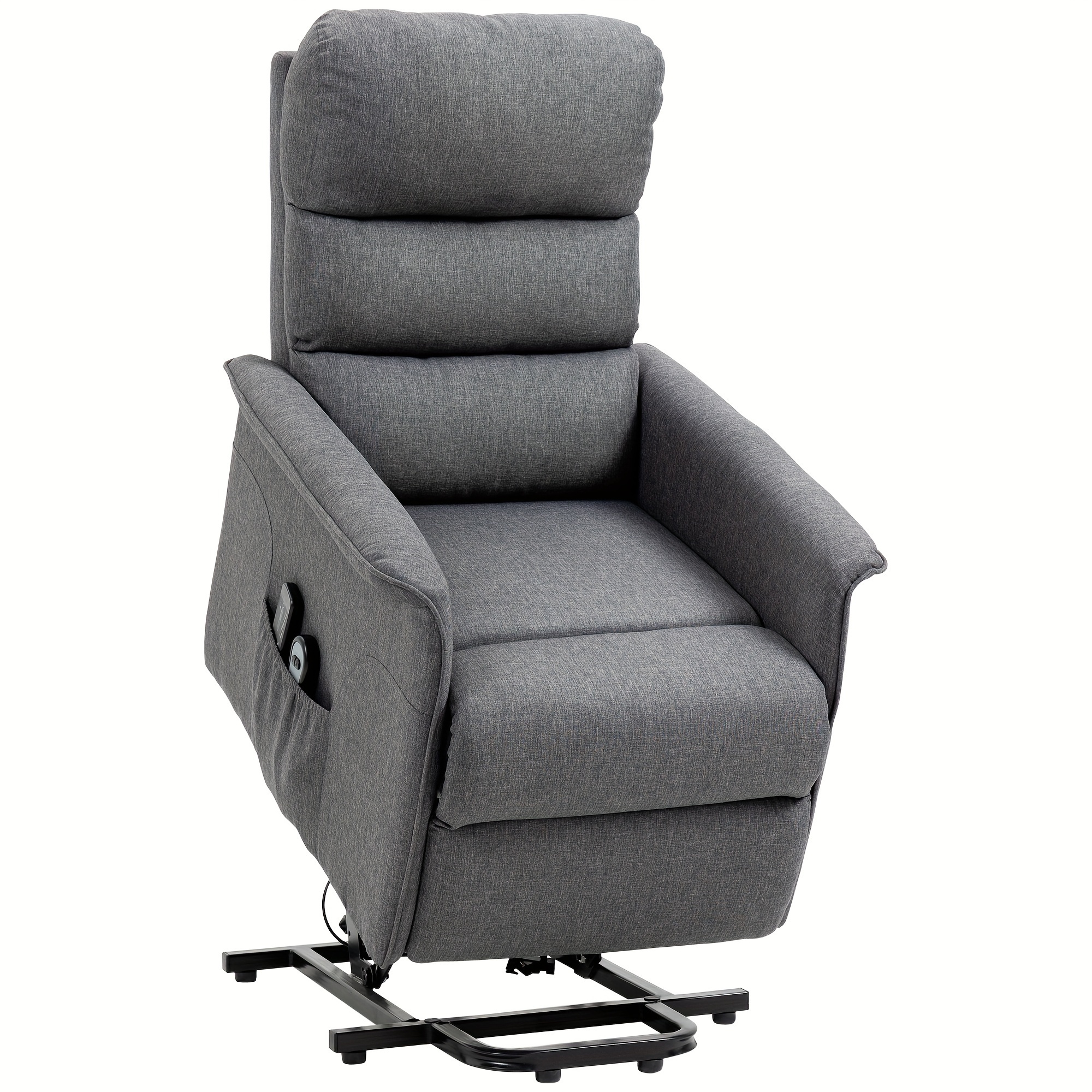 

Homcom Chair With Vibration Massage, Fabric Upholstered Recliner Chair For Elderly With Remote Control, Side Pockets, Grey