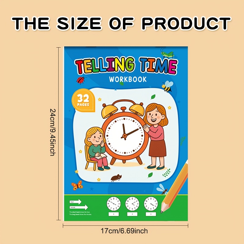 Telling Time Activity Book: Learn To Read With & Digital Clock Practice Workbook,paper Material,classroom Teaching And Back-to-school Supplies,birthday,easter,christmas Gifts