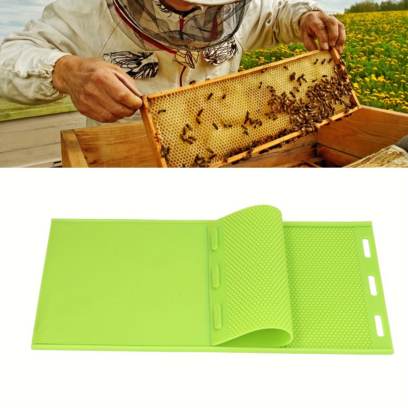 

Silicone Beeswax Sheet Mold, 5.4mm Silicone Beeswax Mold Flexible, Beeswax Foundation Sheet, Beekeeper Equipment Nest Sheets Press Tool For Beekeeper, 2 Pcs