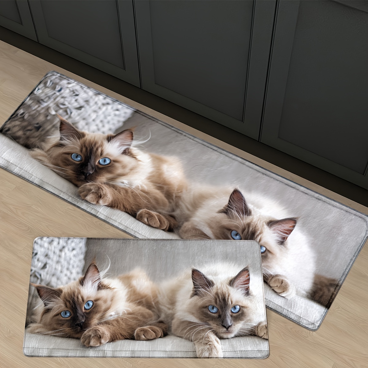 

Adorable Cat Door Mat - Non-slip, Washable Entrance Rug For Kitchen, Bathroom, Laundry Room - Polyester Runner Carpet