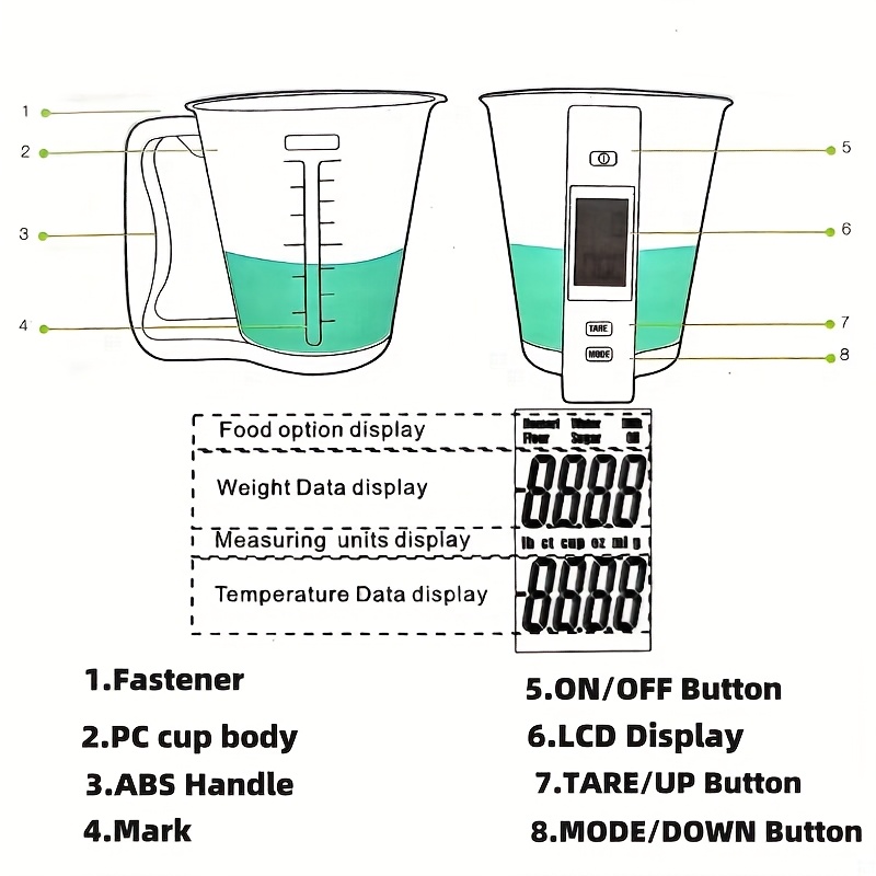 600ml Smart Measuring Cup Scale with Thermometer