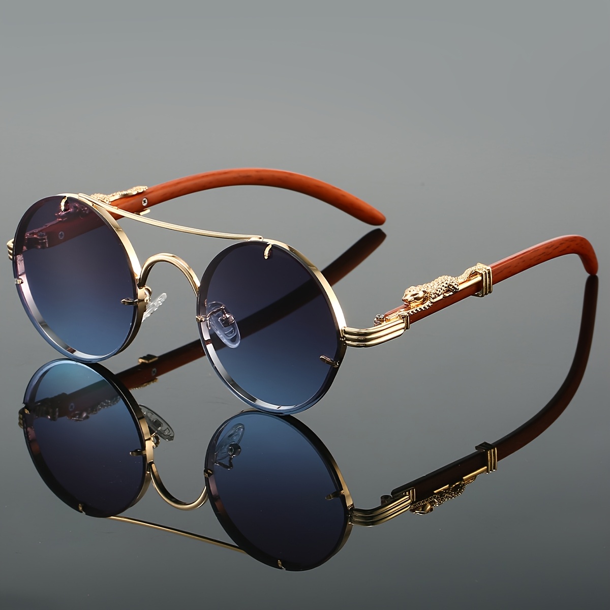 CLOG Vintage Unisex Fashion Glasses - Retro Metal & Acetate Frame, Full-Rim Square Design with Decorative Accents, Includes Protective Case, Lightweight Durable Eyewear for Men & Women,christmas gift ideas