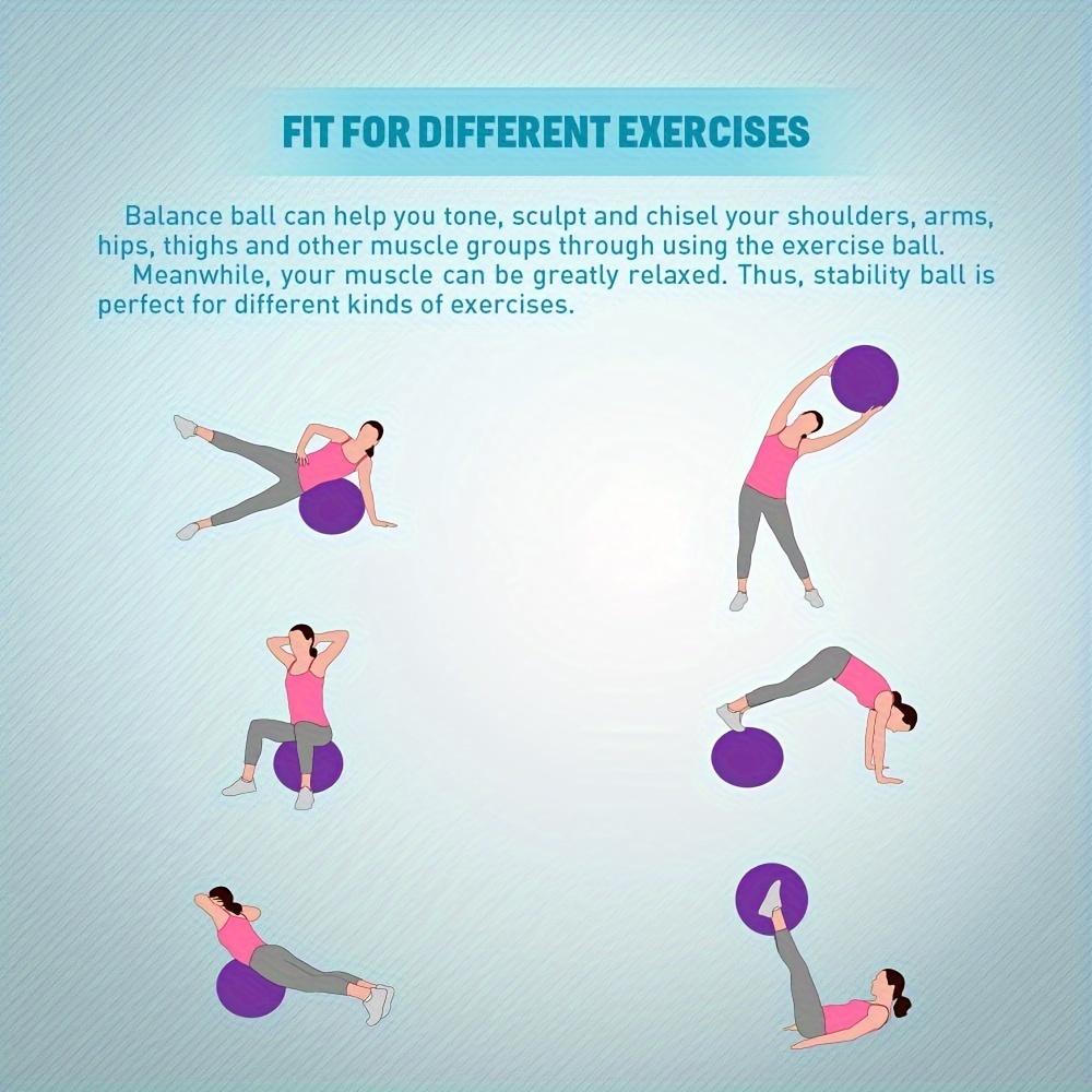 A Set of Yoga And Pilates Balls for Pregnant Women, Featuring a Foot Pump And a Thickened Anti-Burst Design, with a Shiny Surface, Perfect for Beginners And As a Holiday Gift for Families
