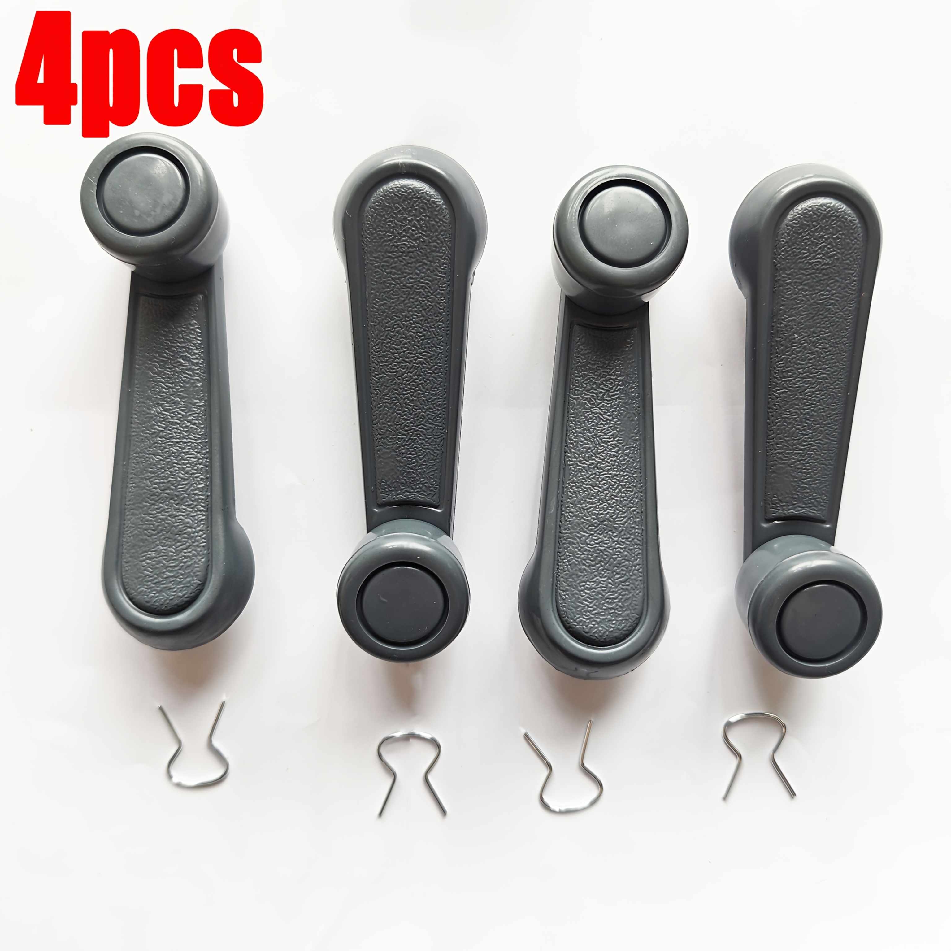 TEMU 4pcs Set Car Window Regulator Crank Handles, Manual Wiper Rods With Bushing And Spring, Universal Automotive Interior Accessory Replacement,
