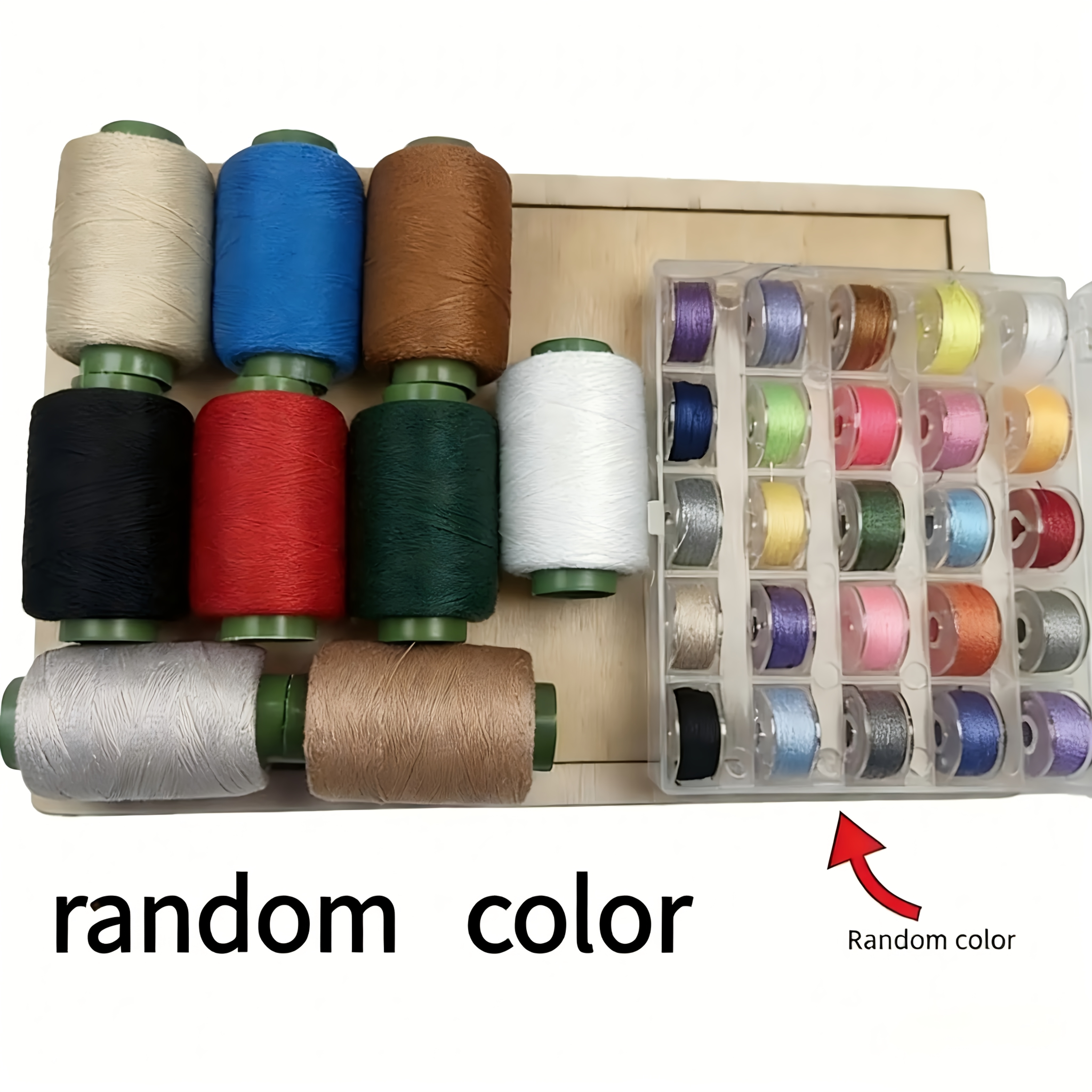 TEMU 34pcs Sewing Thread Spool Set, 25 Colors Pre-wound Polyester Threads And 9pcs 214.88m Rolls, Durable Vibrant Threads, Suitable For Hand And