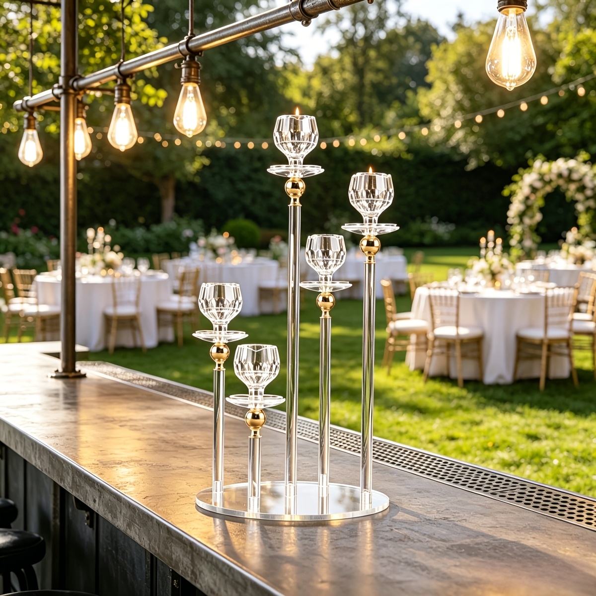 TEMU Light Luxury Transparent Acrylic Multi-head Candlestick, Halloween Christmas Bar Restaurant Wedding Table Centerpiece Decoration (candles Not