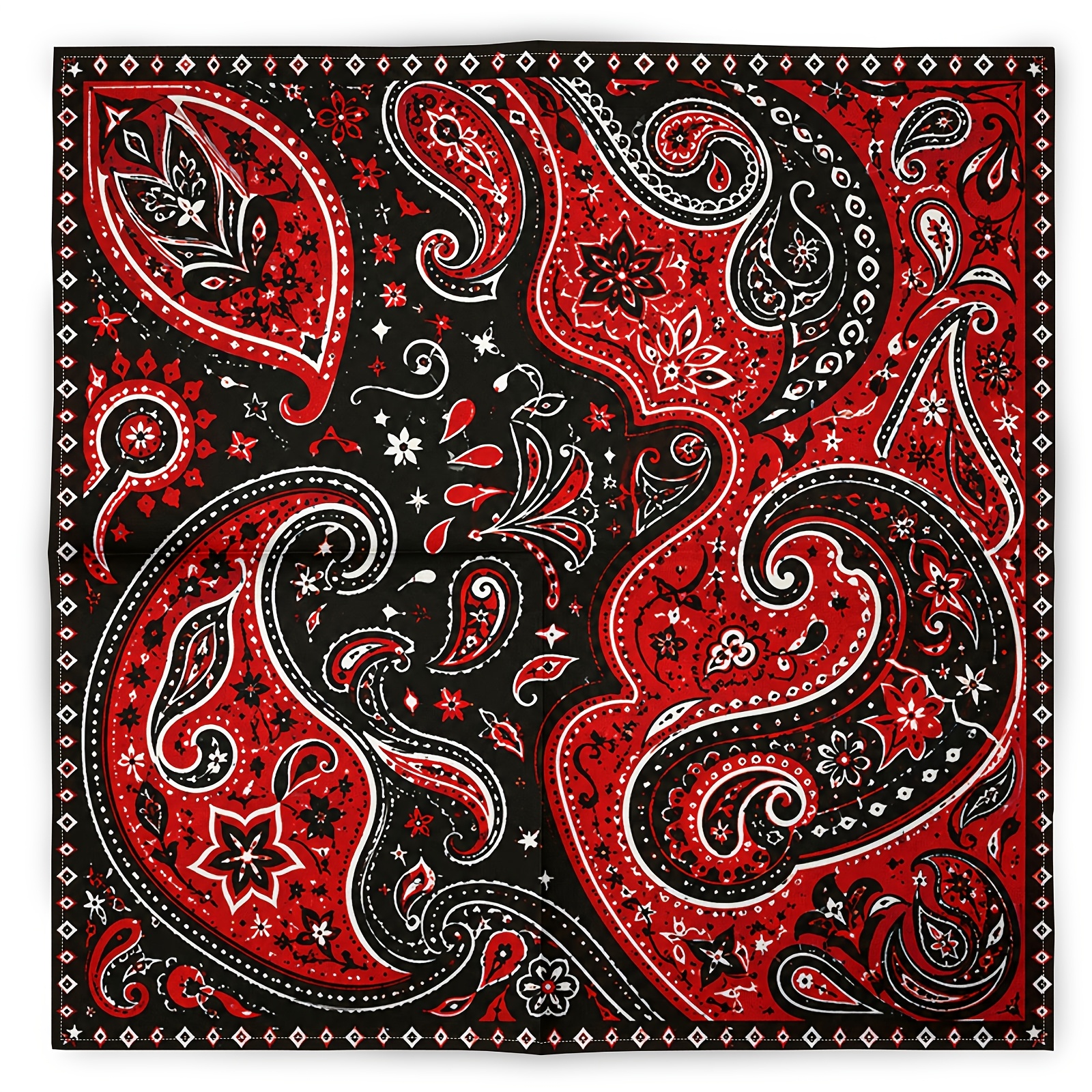 TEMU Red And Black Paisley Pelisse Hip Hop Pop Headscarf, Vintage Fashion Scarf Neck Gaiter, Sports Bandana, Face Towel, Headwear Accessory