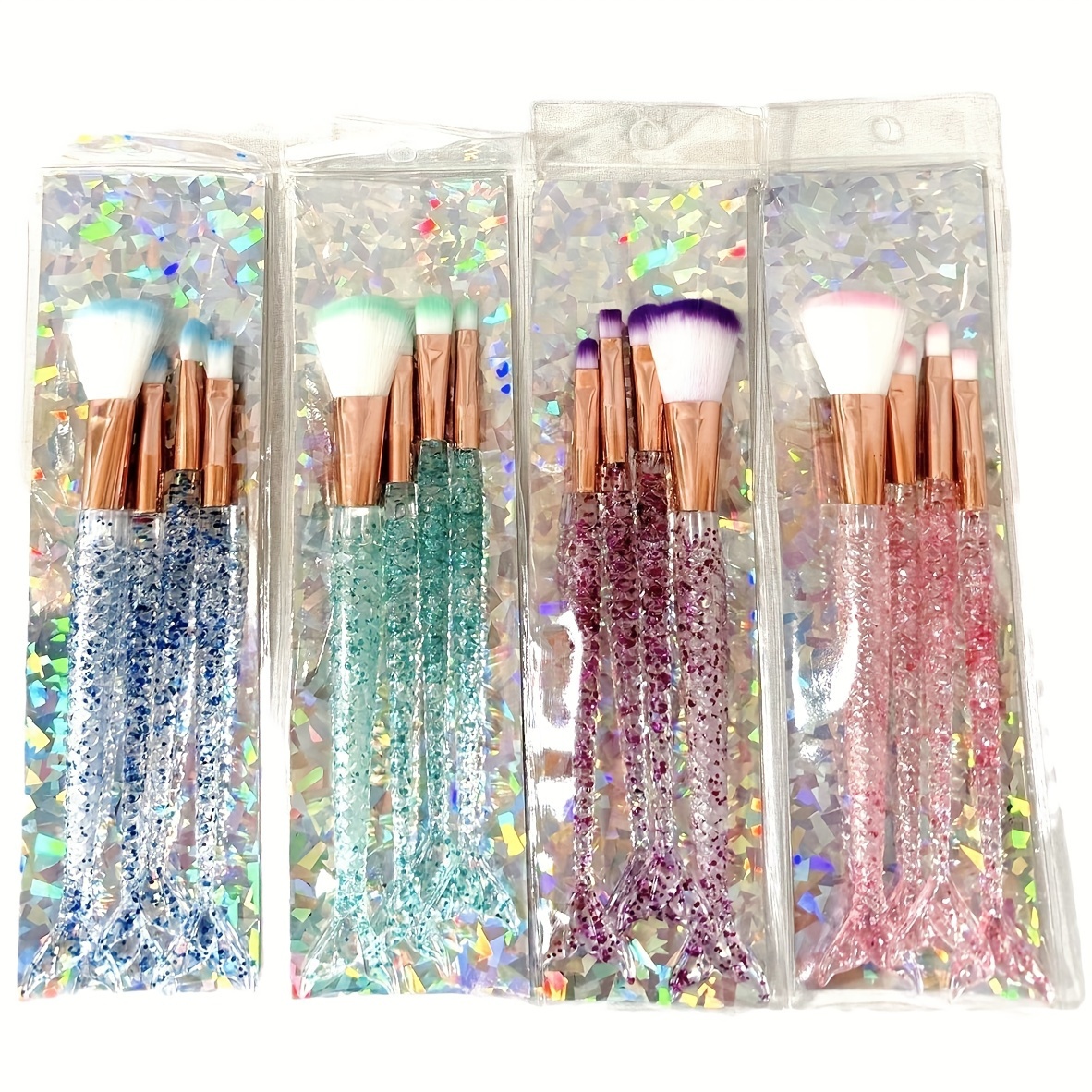 

4pcs/ Makeup Brush Set Crystal Handle Soft Brush Shining Beauty Tool