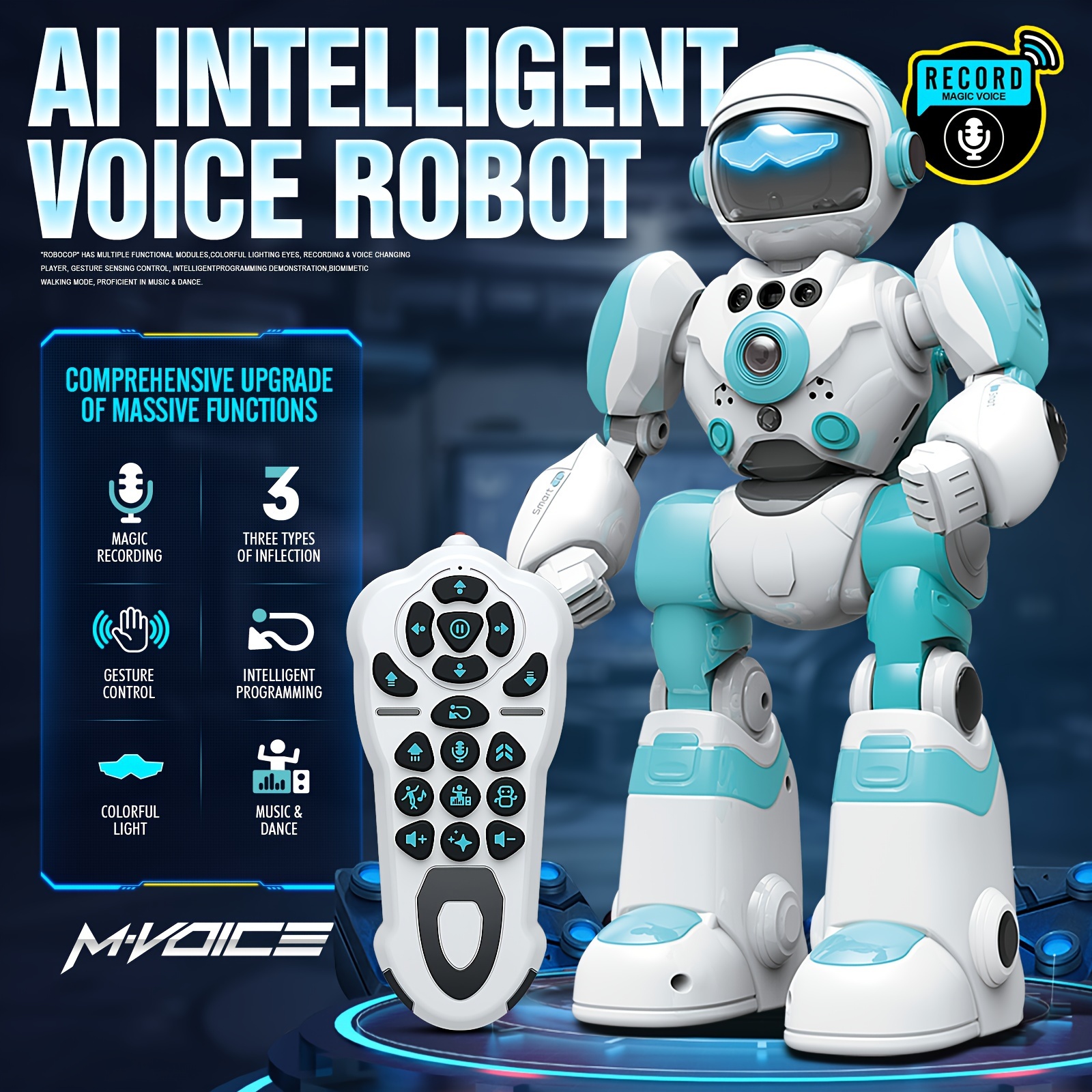 2 PCS AI Voice Control Robot Remote Control Robo Toys RC Robots With Gesture Control, LED And Voice Interactive Intelligent Warriors As Gift For Kids