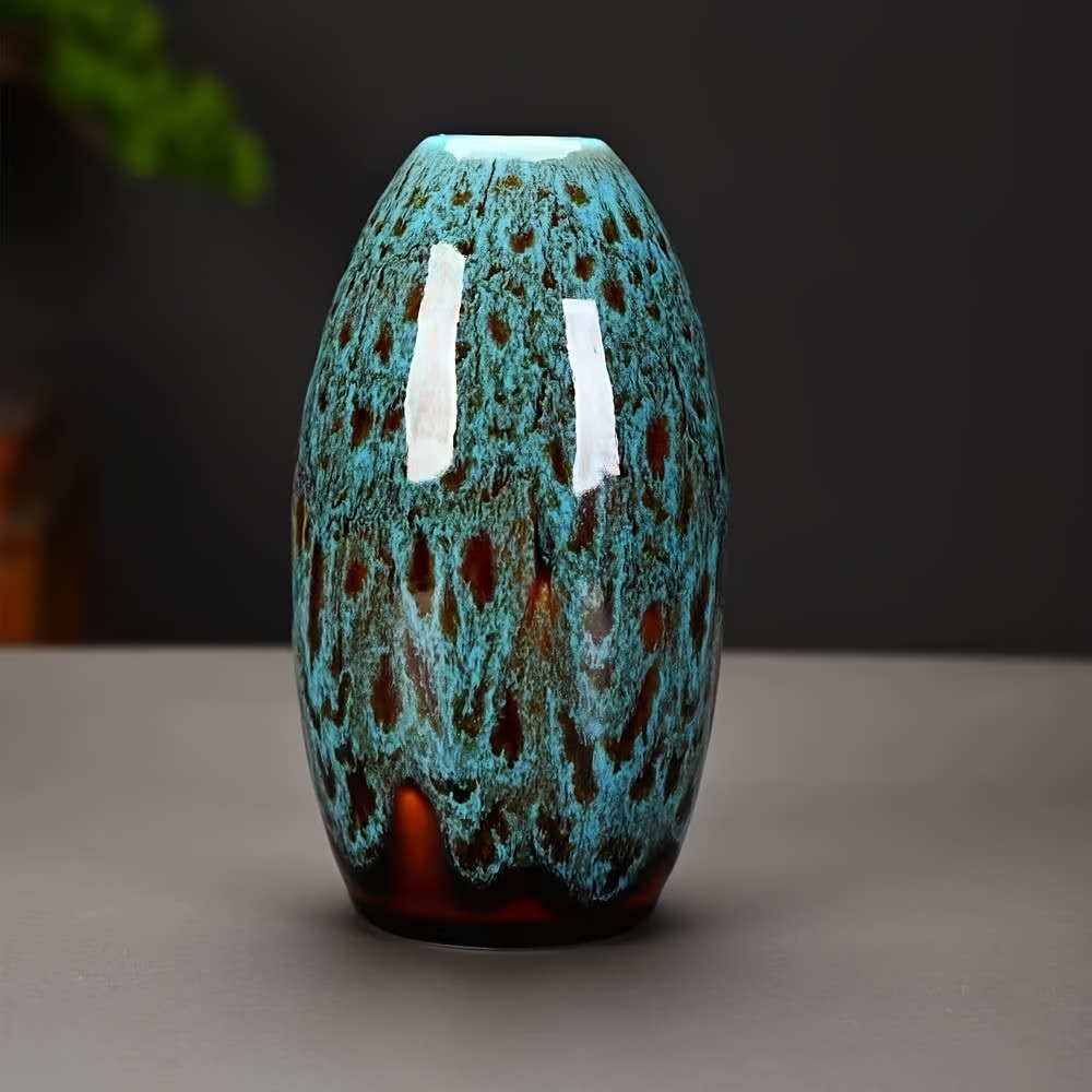 TEMU Kiln Change Glaze Ceramic Vase Set, Mini Decorative Bud Vases For Home And Tea Table