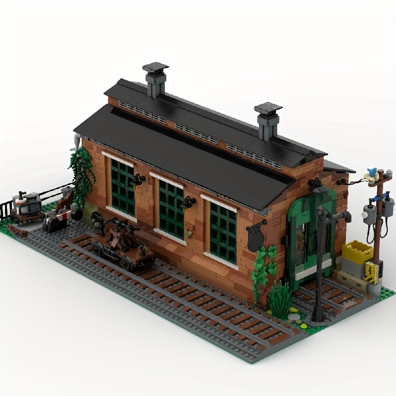 Image of Without Original Box 2339pcs Home Decoration Beautiful Building Block Assembly Model For Christmas Halloween Birthday Gift, Xbbmoc-910033 Medieval Western Station Model Toys For Block