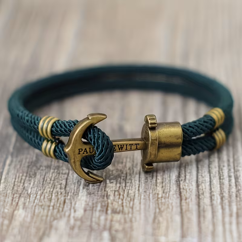 mens vintage bracelet bronze punk style with rope nylon fashion accessory Product details 6