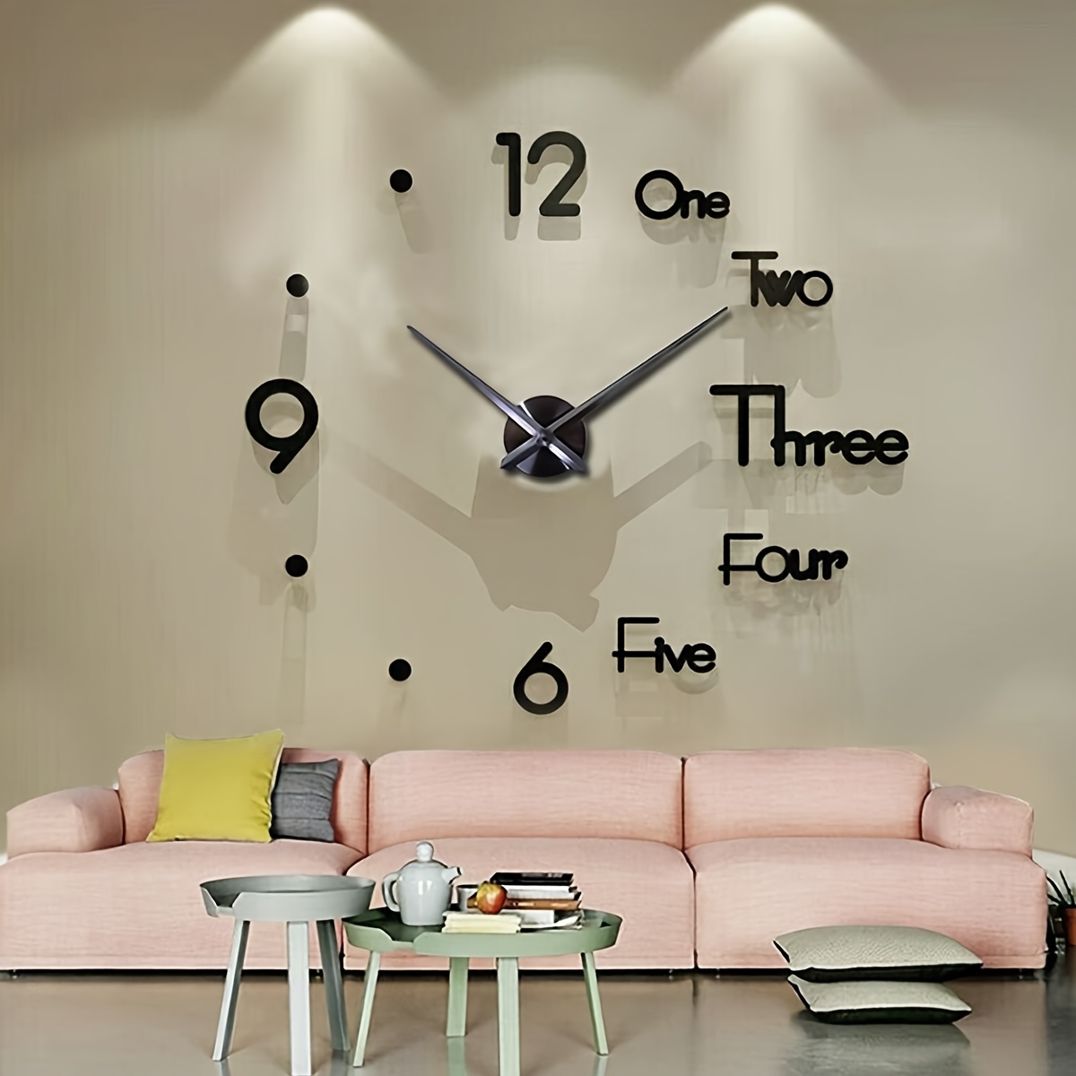 AMS 1232 Wortuhr Im Design-Look | 20 X 20 Cm, LED-Anzeige | Moderne Tischuhr Mit Netzteil