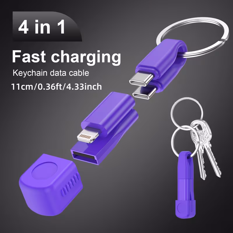 4 in 1 high speed charging data cable for s23 s21 oneplus for xiaomi 13 huawei and oppo supports data transmission and output power compact and portable ideal for keychains and as a portable power bank Product details 0