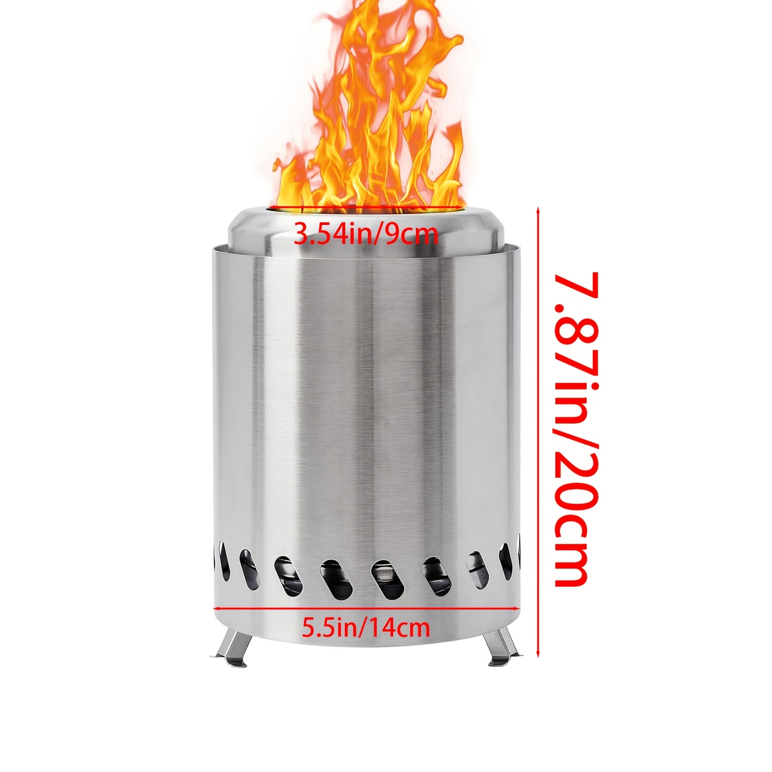 Image of 1pc Desktop Fire Pit Low Smoke Pellets Portable Fire Bowl | Indoor/outdoor Mini Personal Fireplace With Travel Bag | Stainless Steel Small Fireplace For Camping, Garden Decoration, Silvery
