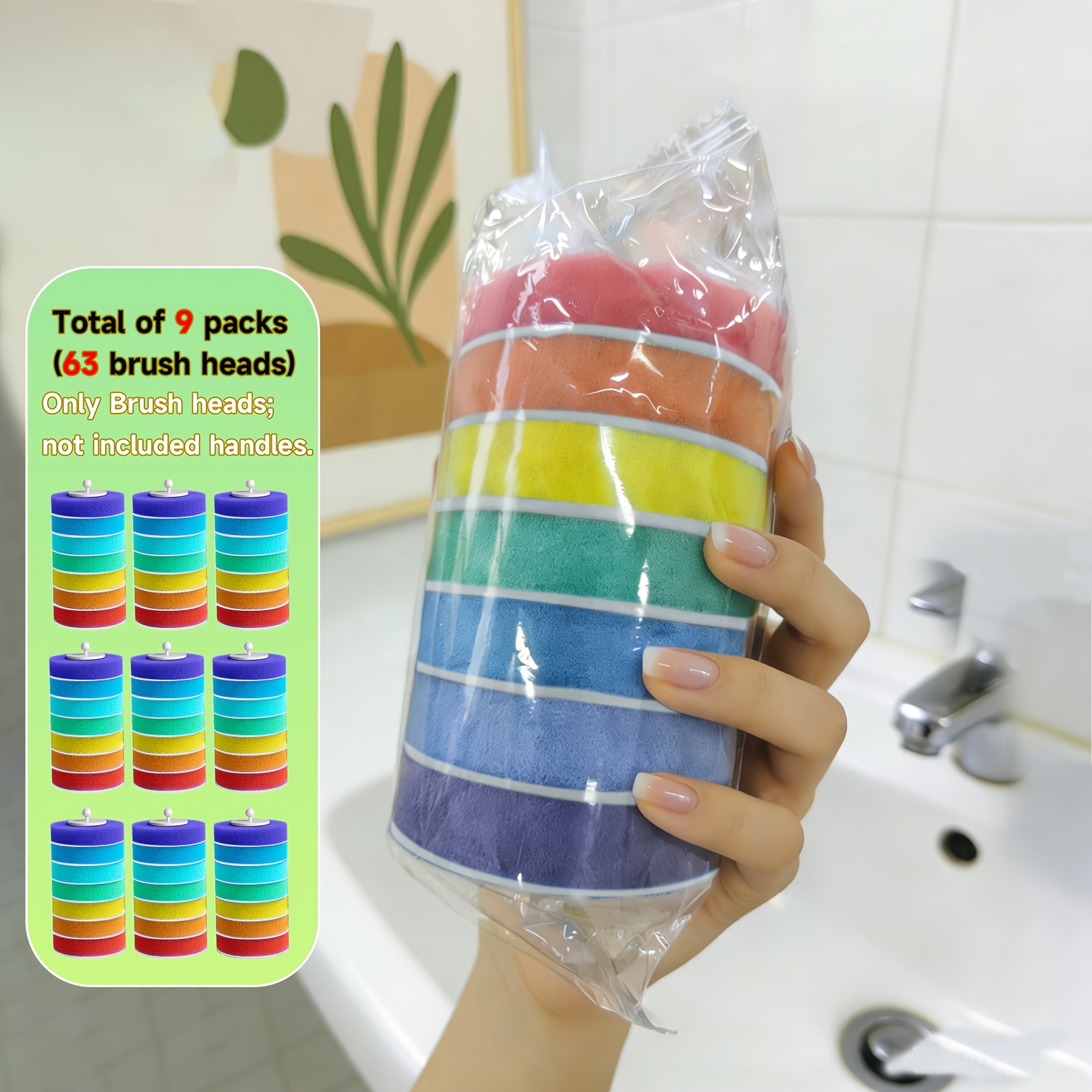 TEMU Replacement Heads For Toilet Brushes, Toilet Brushes With Handles, Wall-mounted Toilet Brush Sets, Tools For Cleaning Toilets, Appropriate For