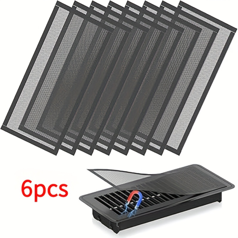 TEMU Floor Vent Covers Magnetic - 6 Pack Air Vent Filters Mesh Screen Dust Filter Vent Register Deflectors For Home Hvac Ac Grilles & Rv Vents -