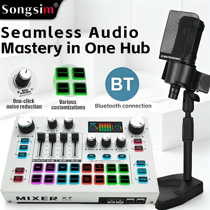 x7 mixer mic professional live streaming audio kit - Temu Mauritius