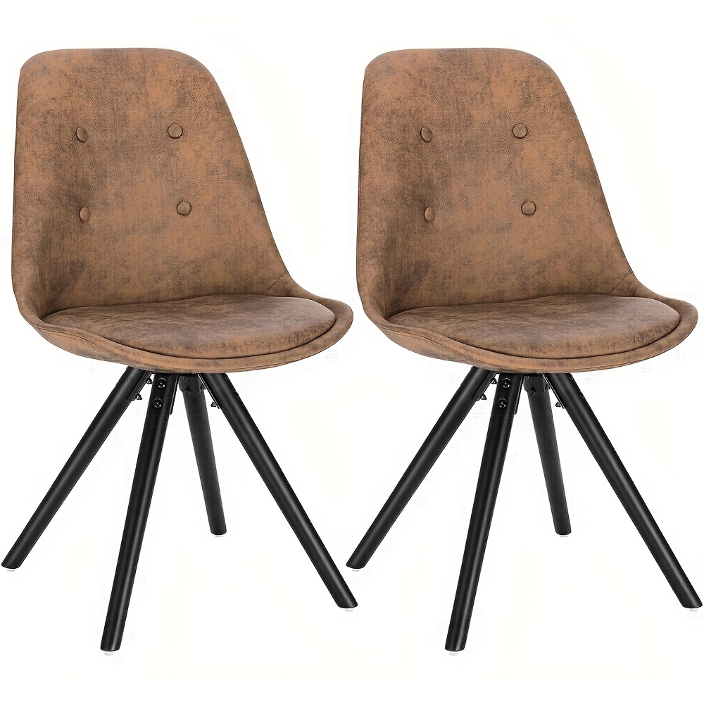 Image of 2pcs Dining Chairs, Kitchen Chair, , Vanity Chair, Lounge Chair, Upholstered Chair, Retro Design Padded Chair, Seat With Fabric Cover